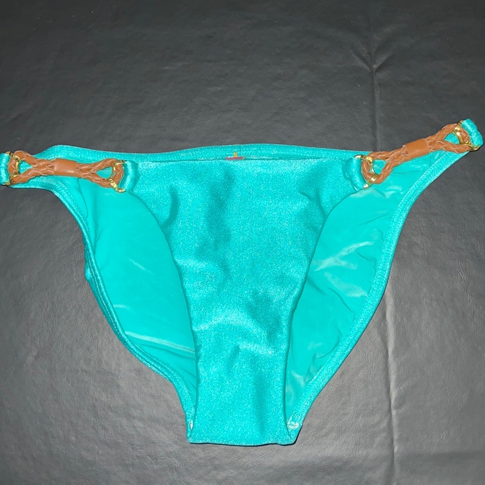 ViX by Paula Hermanny Monaco Detail Full Jade Bikini Bottoms Sz XS - NWT!